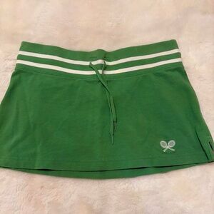Abercrombie & Fitch Green Mini Skirt with White Stripes